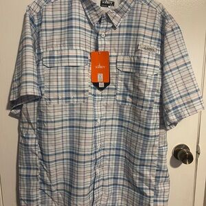 Habit Coastal Villa River Shirt Men XL Plaid Short Sleeve Button Vented NWT